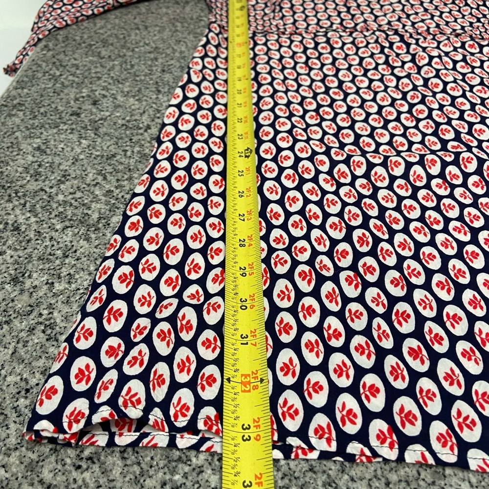 BODEN 8L Lightweight Floral Tunic Dress Long Sleeve Bell Cuff Navy Red Casual - Picture 13 of 16